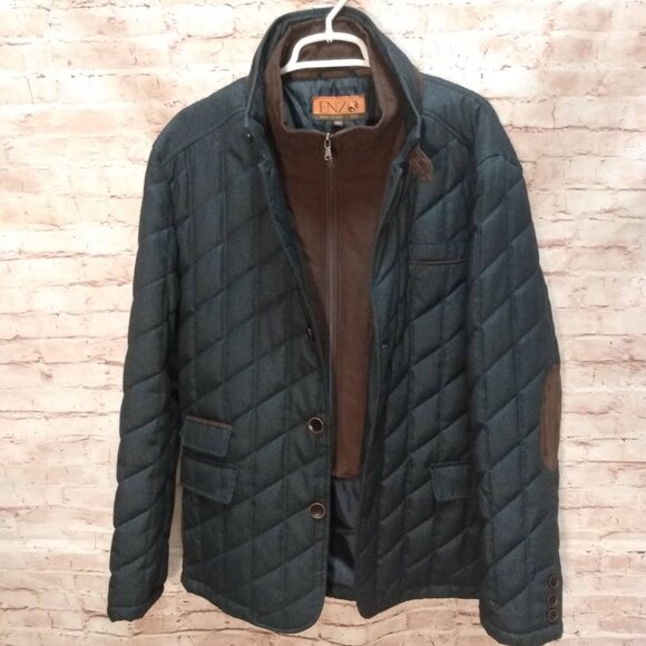 Enzo Tovare Men's Quilted Denim Coat Size L - Picture 1 of 10